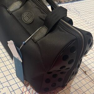 Hermes Paris Black Pet Carrier dog cat travel lux auth new gorg